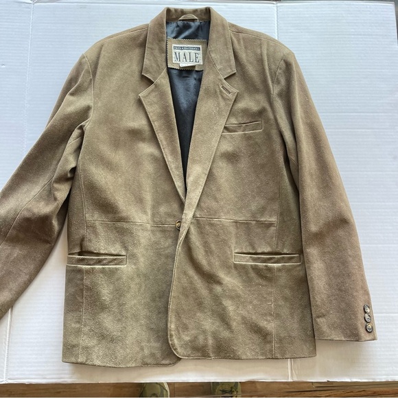 International Male Men's Large Suede Western Sport Coat Jacket Light Brown - Picture 11 of 12